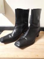 Zwarte volledig lederen laarsjes maat 40, Comme neuf, Enlèvement, Boots et Botinnes, Noir