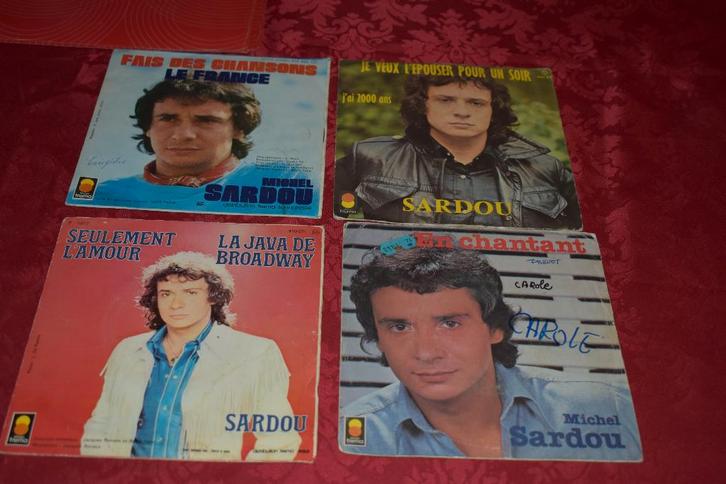 45t's van Michel SARDOU  jaren 60/70, Cd's en Dvd's, Vinyl Singles, Zo goed als nieuw, Single, Pop, Ophalen of Verzenden