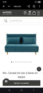 Canapé Maisons du monde convertible 2 places, Maison & Meubles, Enlèvement, Bleu