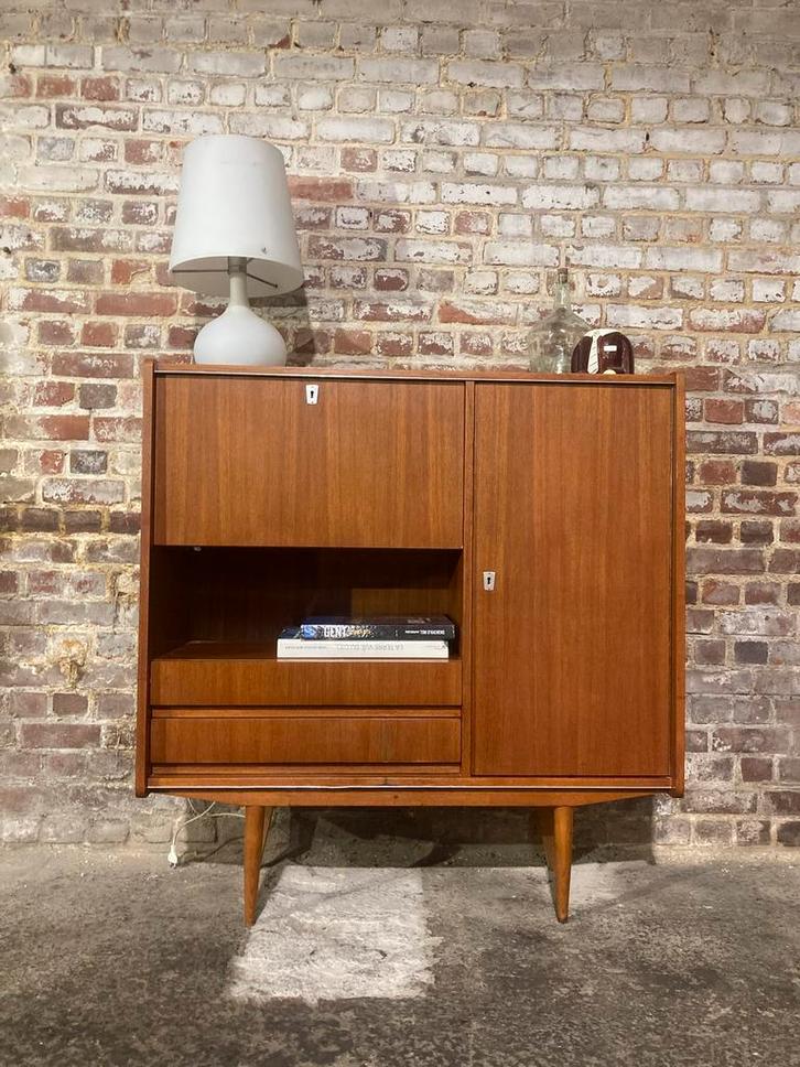 Scandinavische vintage teakhouten meubel - kast - highboard, Huis en Inrichting, Kasten | Dressoirs, Zo goed als nieuw, Teakhout