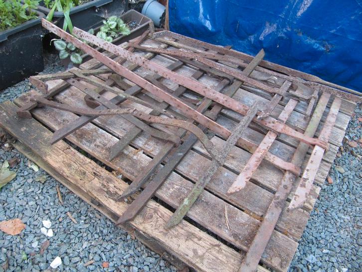 oude smeedijzeren muurankers, Doe-het-zelf en Bouw, Metalen, Gebruikt, IJzer, Ophalen