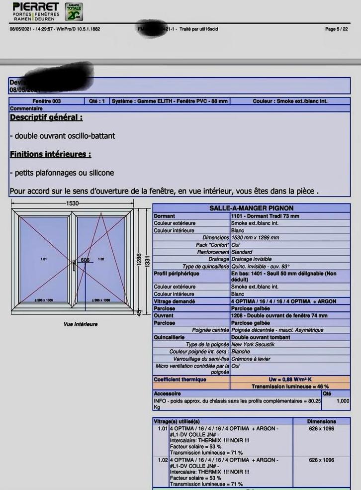 Châssis triple vitrage haute performance, Doe-het-zelf en Bouw, Glas en Ramen, Zo goed als nieuw, Ophalen