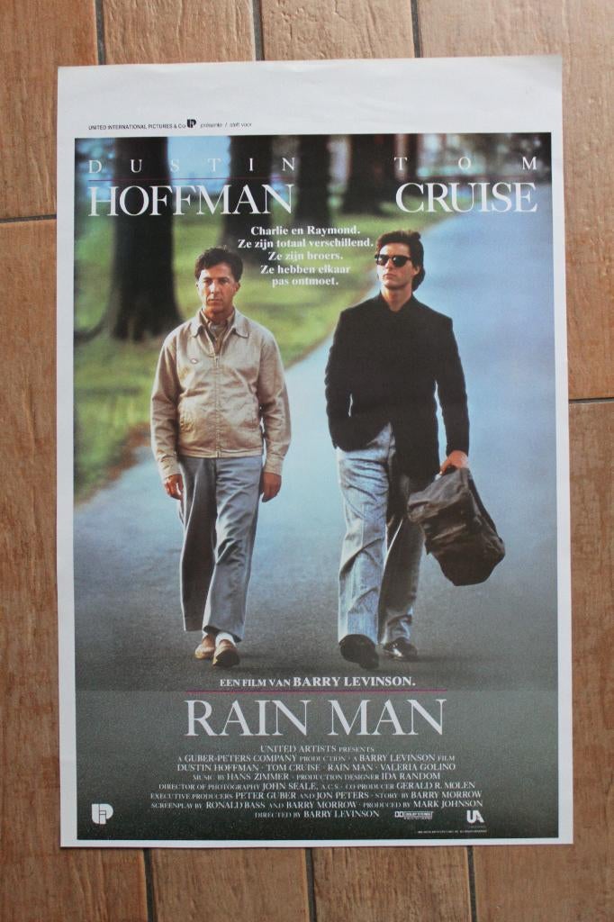 filmaffiche Tom Cruise Rain Man 1988 filmposter, Collections, Posters & Affiches, Enlèvement ou Envoi, Rectangulaire vertical