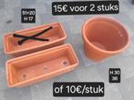 Terracotta bloembak en bloempot, Tuin en Terras, Ophalen, Gebruikt, Steen