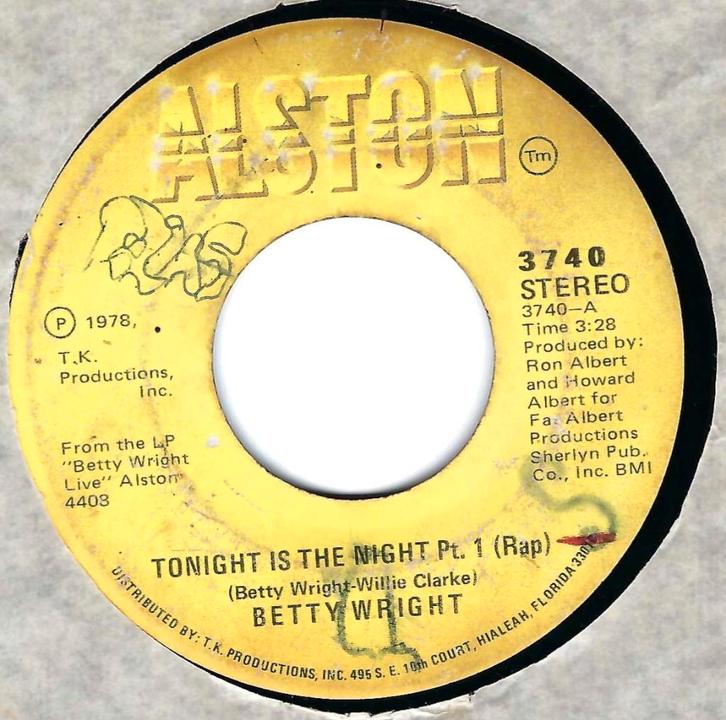 Soul 45: Betty Wright – Tonight Is The Night, CD & DVD, Vinyles Singles, Utilisé, Single, R&B et Soul, 7 pouces, Enlèvement ou Envoi