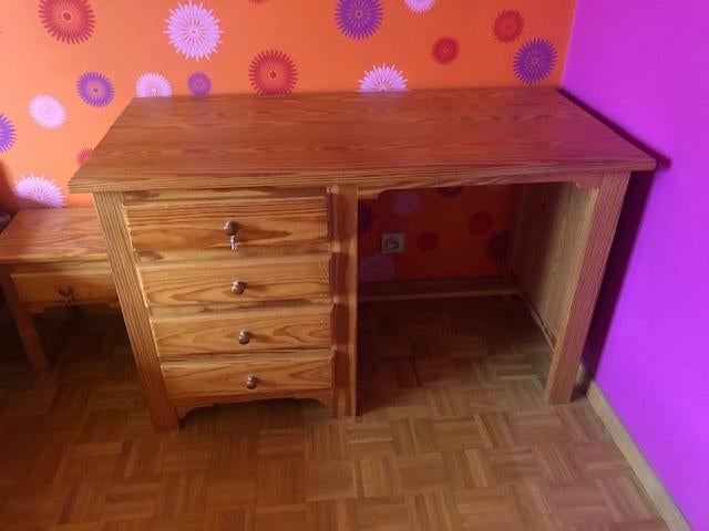 JEUGDKAMER IN MASSIEF GREENEN HOUT, Ophalen, Gebruikt, Eenpersoons, MASSIEF GREENEN KLASSIEK