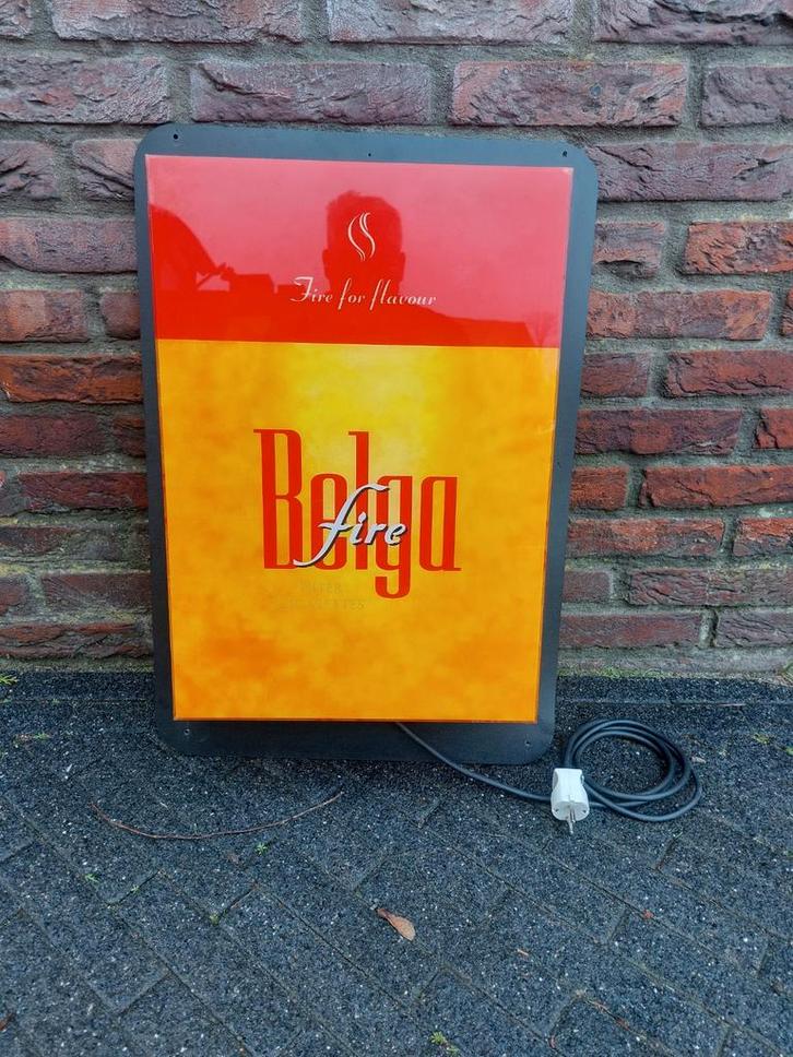 Belga Fire lichtbak lichtreclame, Verzamelen, Merken en Reclamevoorwerpen, Ophalen of Verzenden