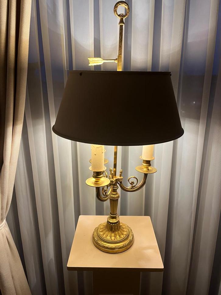 Véritable lampe Bouillotte 3 branches, Maison & Meubles, Lampes | Lampes de table, Utilisé, 50 à 75 cm, Enlèvement ou Envoi