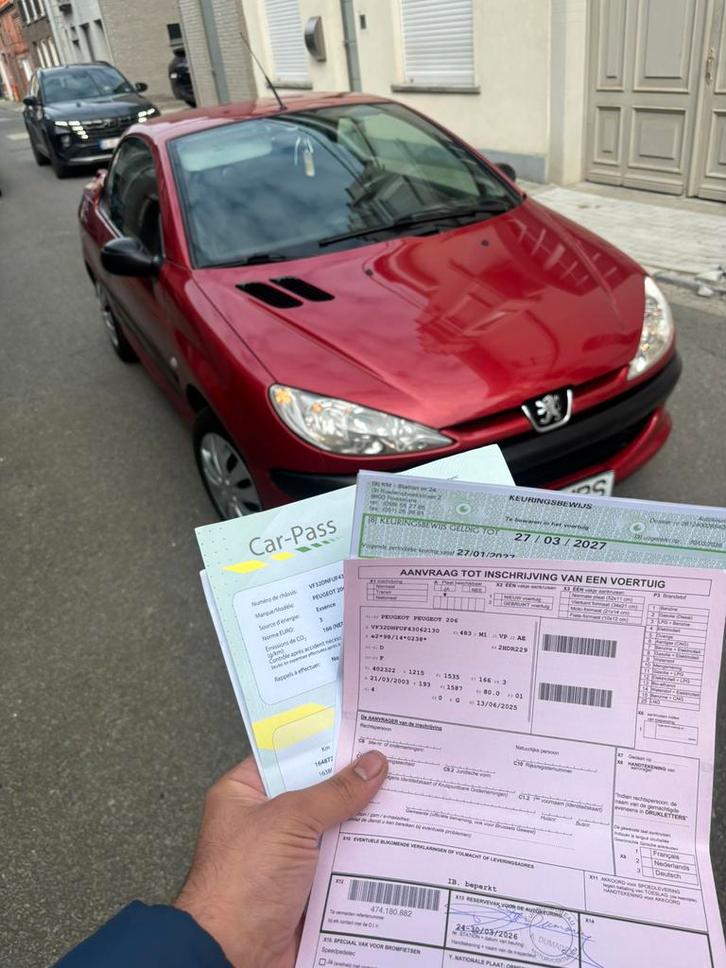 Peugeot 206cc cabriolet, Autos, Peugeot, Entreprise, Essence, Euro 4, Cabriolet, 2 portes, Boîte manuelle, Enlèvement