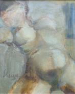 HARRY SLEIJSER / NAAKTE VROUW / OLIEVERF DOEK 58x50cm KADER, Enlèvement ou Envoi