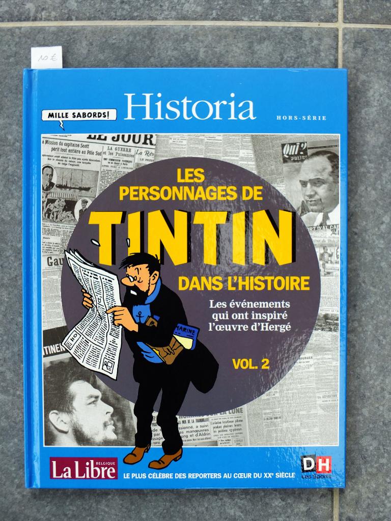 Les personnages de Tintin dans l'histoire 2, Historia, 2012, Enlèvement ou Envoi, Tintin, Comme neuf, Livre ou Jeu