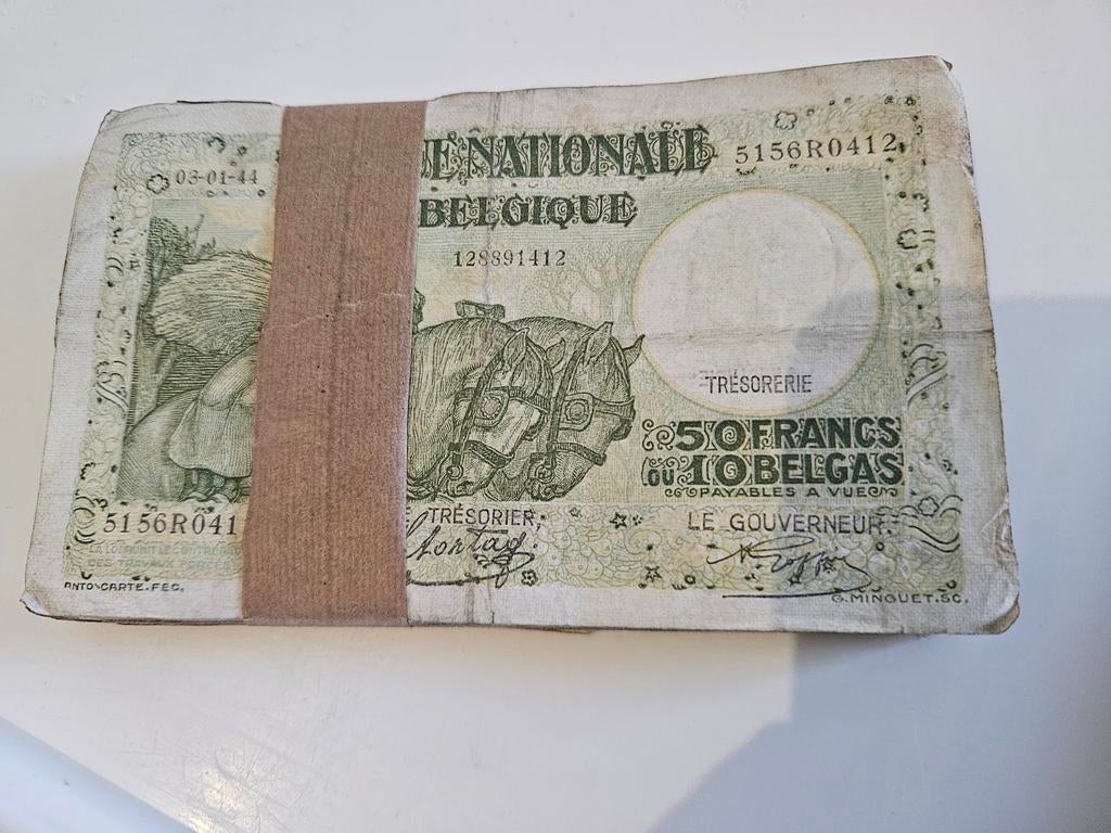 50 francs 1944, lot van 50 stuks, Verzenden