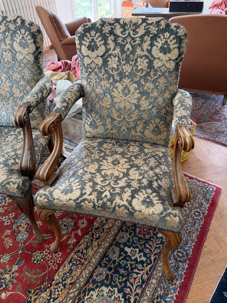 Paire de bergères style Louis XV – bois sculpté, Enlèvement