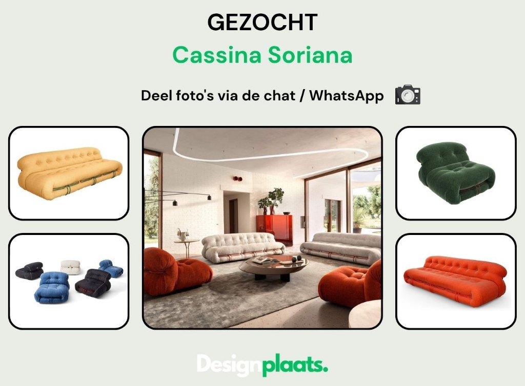 GEZOCHT: Cassina Soriana - Directe Inkoop, Ophalen of Verzenden, Bankstel Bank Zetels Sofa Hoekbank Design bank