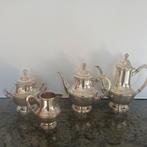 Argenterie 4 pièces théière, cafetière, sucrier & pot à lait, Antiquités & Art