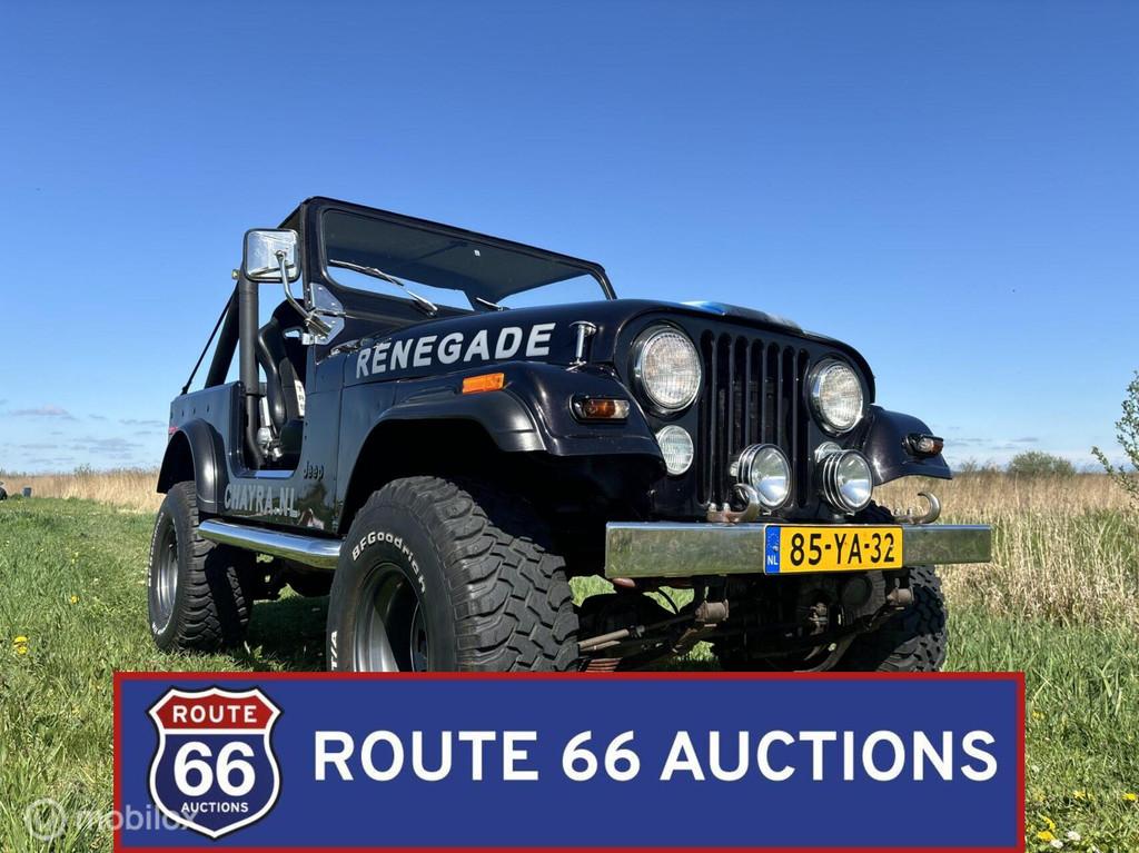Jeep CJ-7 | 1977 | Route 66 Auctions, Auto's, Jeep, Zwart, Bedrijf, Handgeschakeld