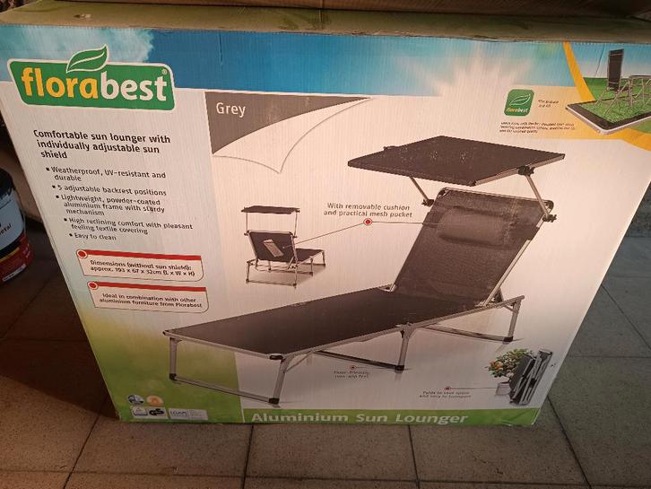 Bain de soleil Florabest (A_227), Tuin en Terras, Tuinstoelen, Nieuw, Aluminium, Inklapbaar, Ophalen
