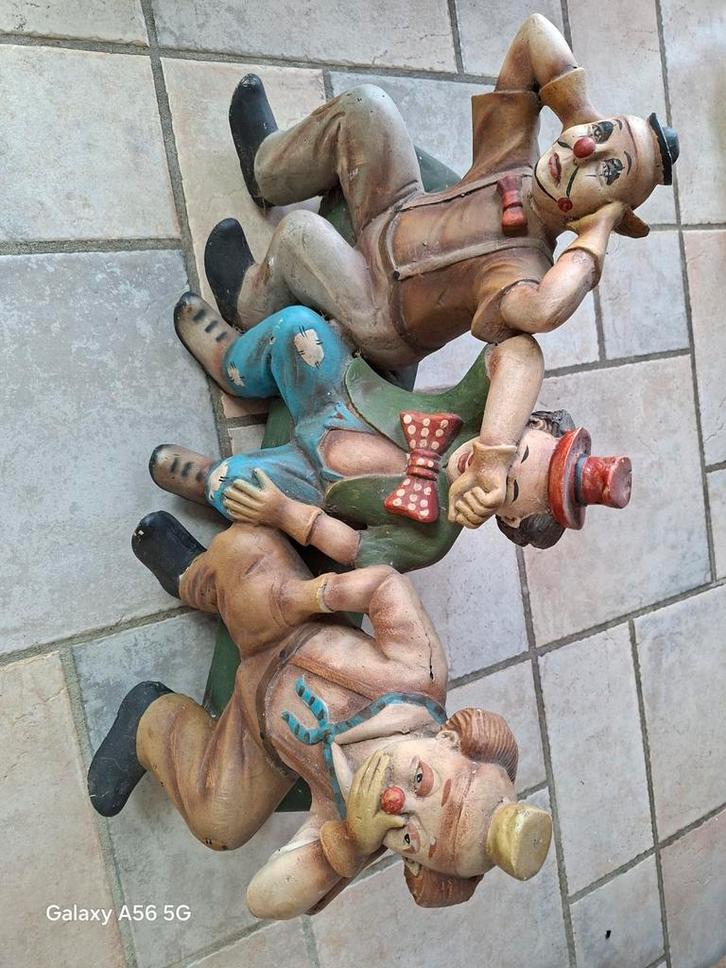 Grote “horen zien en zwijgen” clownensculptuur – vintage, Verzamelen, Beelden en Beeldjes, Gebruikt, Laaf, Ophalen