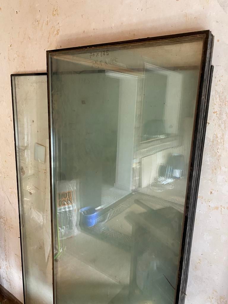 Vijfdelige glazen dubbele beglazing, Doe-het-zelf en Bouw, Glas en Ramen, Zo goed als nieuw, Gevelraam of Ruit, Minder dan 80 cm