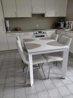 Uitschuifbare tafel met 4 stoelen, Ophalen, Gebruikt, Rechthoekig