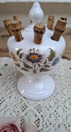 Franse decor Moustiers G.F. houder, bamboe cocktail vorkjes, Ophalen of Verzenden