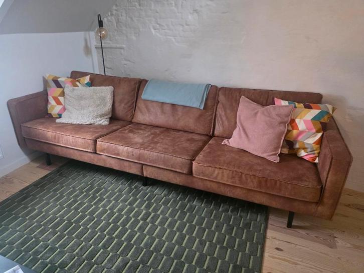 3 zits bank van het merk BePure cognac kleur leerlook, Maison & Meubles, Canapés | Coins salons complets, Comme neuf, Cuir, Métal