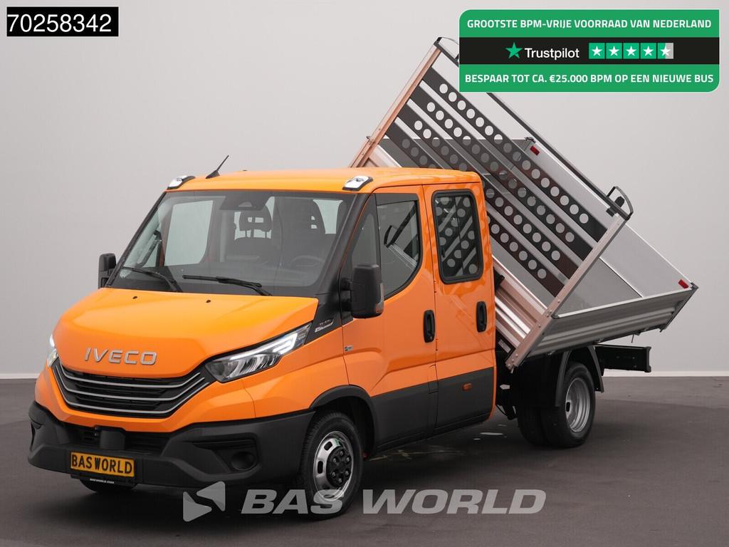 Iveco Daily 35C21 BPM VRIJ! 3-Zijdige Kipper Dubbel Cabine 2, Auto's, Stof, Euro 6, Iveco, 7 zetels