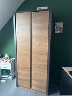 Meubella - Kledingkast Monaco - Eiken - Grijs - 90 cm, Ophalen, Zo goed als nieuw