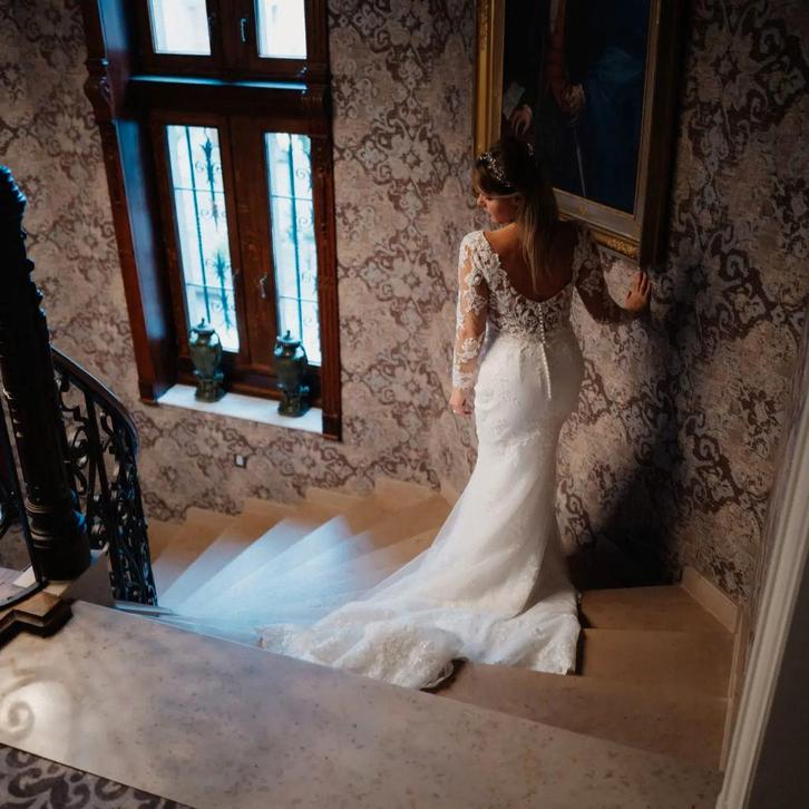 Trouwjurk Medium, Vêtements | Femmes, Vêtements de mariage & Accessoires de mariage, Comme neuf, Robe de mariée, Enlèvement