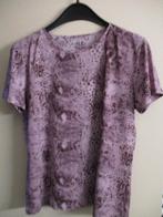 Paarse blouse met fijne tekening mt 48, Kleding | Dames, Grote Maten, Ophalen of Verzenden, Zo goed als nieuw, Paars, Blouse of Tuniek
