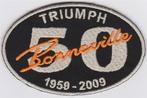 Triumph Bonneville 50 jaar stoffen opstrijk patch embleem #2, Envoi, Neuf