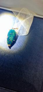 Exclusieve 18K gouden hanger met zwart opaal unieke kleuren, Enlèvement, Noir, Or