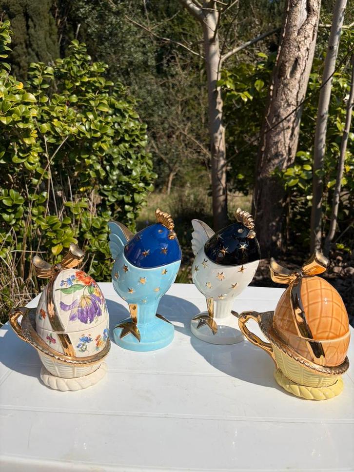 Keralux 2 poules et 2 œufs Boch de Pâques vintage, Antiquités & Art, Antiquités | Céramique & Poterie, Enlèvement ou Envoi