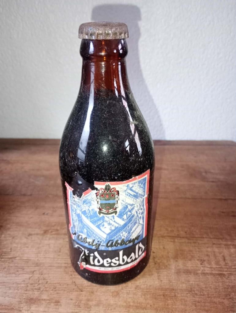 Brouwerij oud bier St-Idesbald fles gevuld, Verzamelen, Biermerken, Gebruikt, Flesje(s), Overige merken, Ophalen of Verzenden
