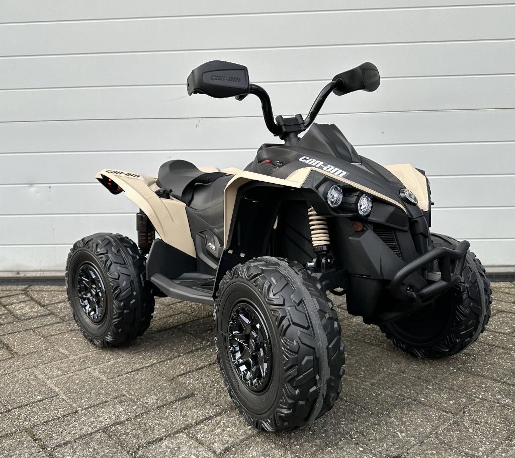 can-am Renegade 12v Quad Khaki – Rubberband - BT - RADIO, Ophalen of Verzenden, Nieuw