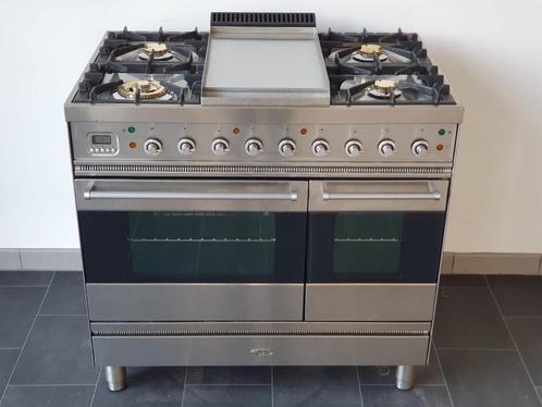 🍀 Luxe Fornuis Boretti 90 cm rvs 2 ovens frytop, Elektronische apparatuur, Fornuizen, Zo goed als nieuw, Vrijstaand, Gas, 5 kookzones of meer