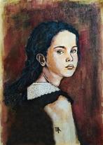 "Portret van een jong meisje" Schilderij, Antiek en Kunst, Kunst | Schilderijen | Modern, Verzenden