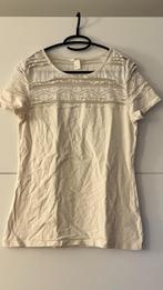H&M witte T-shirt met kant, Kleding | Dames, T-shirts, H&M, Wit, Maat 42/44 (L), Ophalen of Verzenden