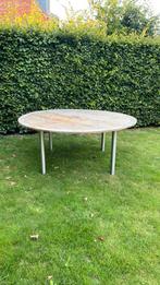 Table de jardin ronde en teck massif 180 cm, Enlèvement, Utilisé, Rond, Bois