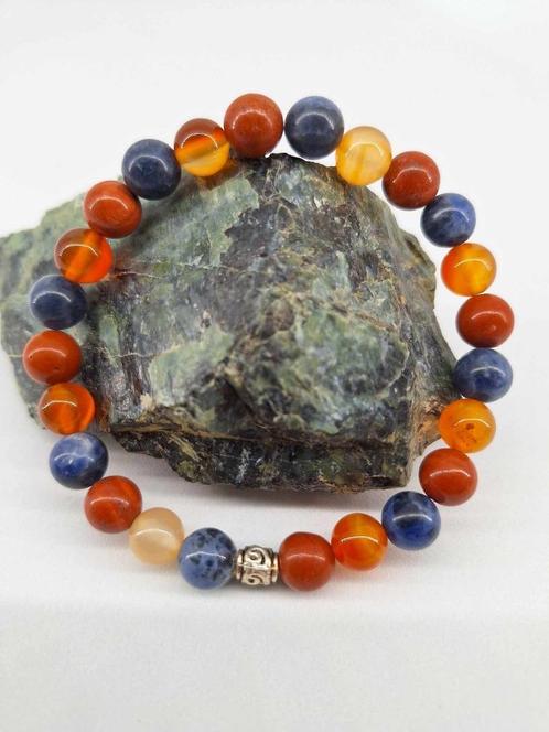 Vitality armband 8mm natuursteen, Handtassen en Accessoires, Armbanden, Nieuw, Overige materialen, Rood, Met bedels of kralen