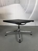 1x Vitra Eames EA 125 Voetenbank Zwart Leer - Chroom