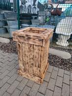 Mooie bloembak in 3cm dik hout en gepatineerd gebrand!, Tuin en Terras, Ophalen, Zo goed als nieuw, Hout