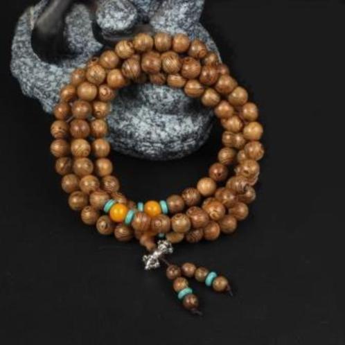 Mala armband van Wengé hout met Dorjé, Collections, Religion, Neuf, Bouddhisme, Enlèvement ou Envoi