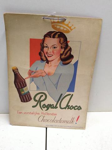 Vieux carton publicitaire Royal Choco, Enlèvement ou Envoi, Utilisé, Panneau publicitaire