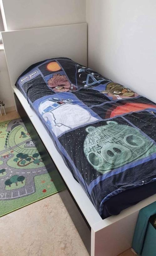 Ikea malm bed te koop, Huis en Inrichting, Slaapkamer | Bedden, Zo goed als nieuw, Eenpersoons, 90 cm, 200 cm, Hout, Wit, Ophalen