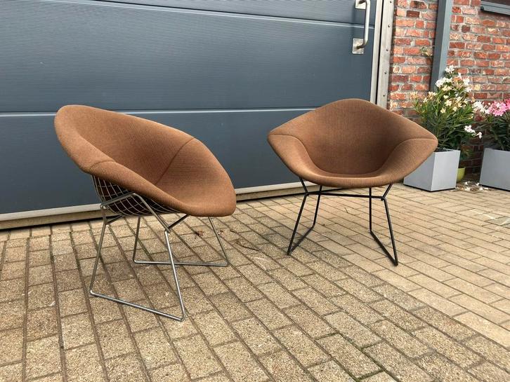 2 chaises originales Knoll Bertoia Diamond, Maison & Meubles, Canapés | Repose-pieds & Poufs, Enlèvement ou Envoi