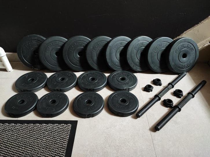 30kg Halterset van Focus Fitness. (25mm), Sport en Fitness, Fitnessmaterialen, Gebruikt, Halterset, Armen, Benen, Borst, Buik