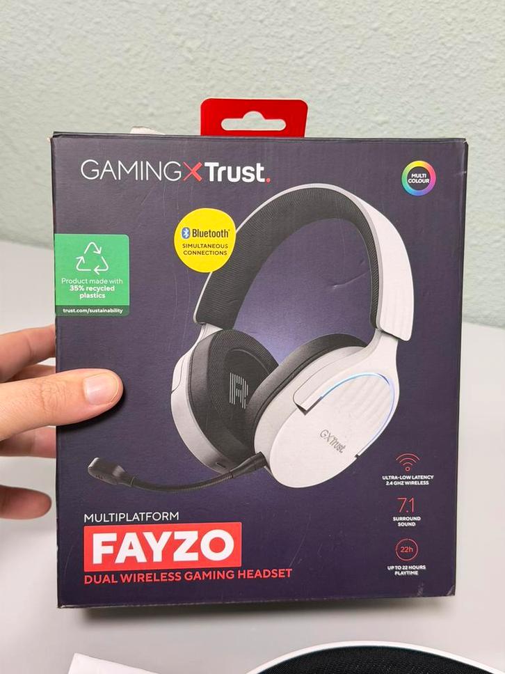 Trust GXT491W Fayzo - NIEUW Draadloze Gaming Headset PS5 PC, Computers en Software, Headsets, Nieuw, Over-ear, Draadloos, Gaming headset