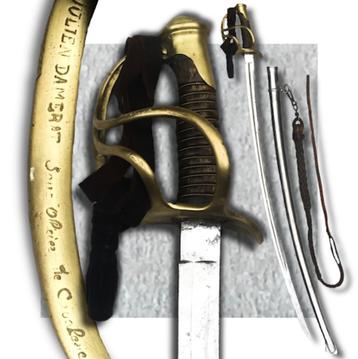 Rare sabre de SOUS OFFICIER de cavalerie FRANCAIS, NOMINATIF disponible aux enchères