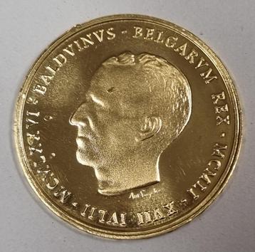 Gouden Herdenkingsmunt Boudewijn 1951 1976 Latijn Goud Munt